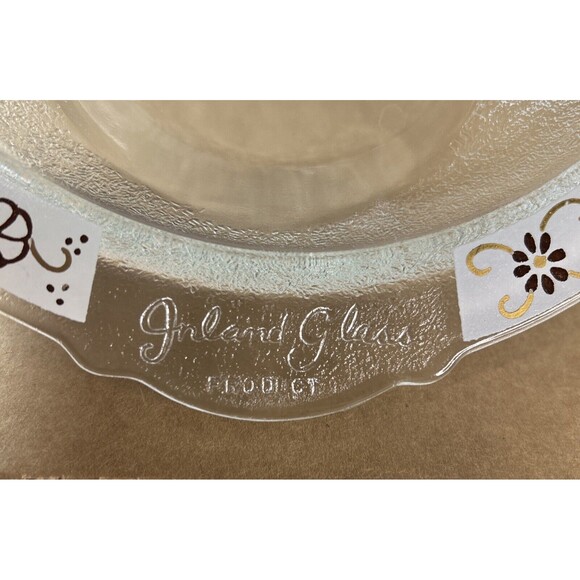 MCM Inland Glass 14 3/4” Meat Platter Starburst Black Gold Vintage 1960’s - Picture 2 of 7